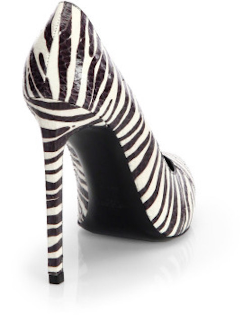 Decolte zebrate Saint Laurent bianche e nere taglia 39 5