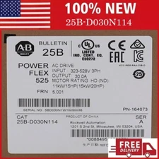 25B-D030N114 Allen-Bradley PowerFlex 525 15kW 20Hp AC Drive NEW AB 25B D030N114