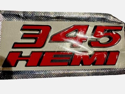 345 HEMI Badge Emblem For Charger Side Fender Red with Black Edge
