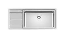 Foster Evo 3216051 Lavello Inox Spazzolato Gocciolatoio 1 Vasca Incasso 116x50