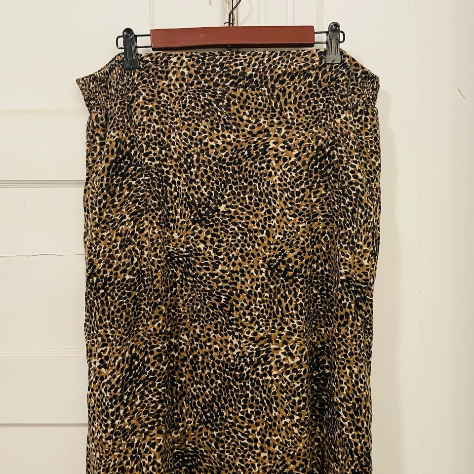 Antigua Falda Azul Marino Para Mujer Estampado Animal Talla XL Midi Maxi Leopardo Guepardo Mob Esposa Foto 2 de 4