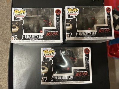 3- Funko Pop! Movies Cocaine Bear 1452 Bear with Leg Vinyl Figure Damaged Lot