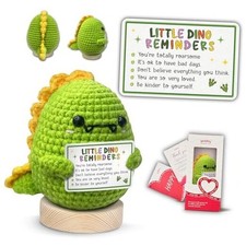 Inspirational Gift for Women - Handmade Positive Dinosaur Crochet - Little