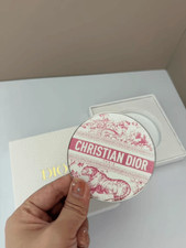 Christian Dior Classic Print Pink Makeup Mirror Double-Sided Portable Mirror