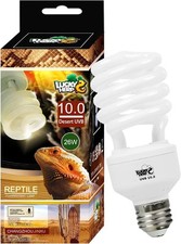 LUCKY HERP Desert UVA UVB Reptile Light Bulb 10.0 26W Compact White