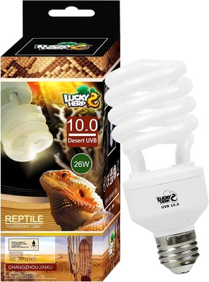 LUCKY HERP Desert UVA UVB Reptile Light Bulb 10.0 26W Compact White 