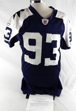 2008 Dallas Cowboys Anthony Spencer #93 Jeu Utilisé Marine Jersey Throwback Vs