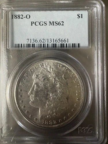 1882 O Morgan Silver Dollar $1 PCGS MS62 - U434