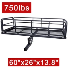 750lbs Folding Hitch Mount Cargo Carrier Basket Luggage Carrier for 2" Receiver