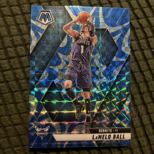 2024-25 Prizm Panini Mosaic Lamelo Ball Reactive Blue Mosaic #190 Hornets
