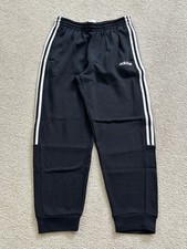 Men's Adidas Climalite Black  White 3 Stripe Sweatpants Tapered Jogger Medium
