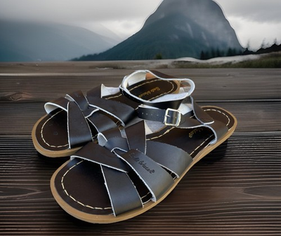 #ad 🔥 Salt Water Classic Original Women’s Sandal Shoes Black Leather Hoyway Size 9 $24.95