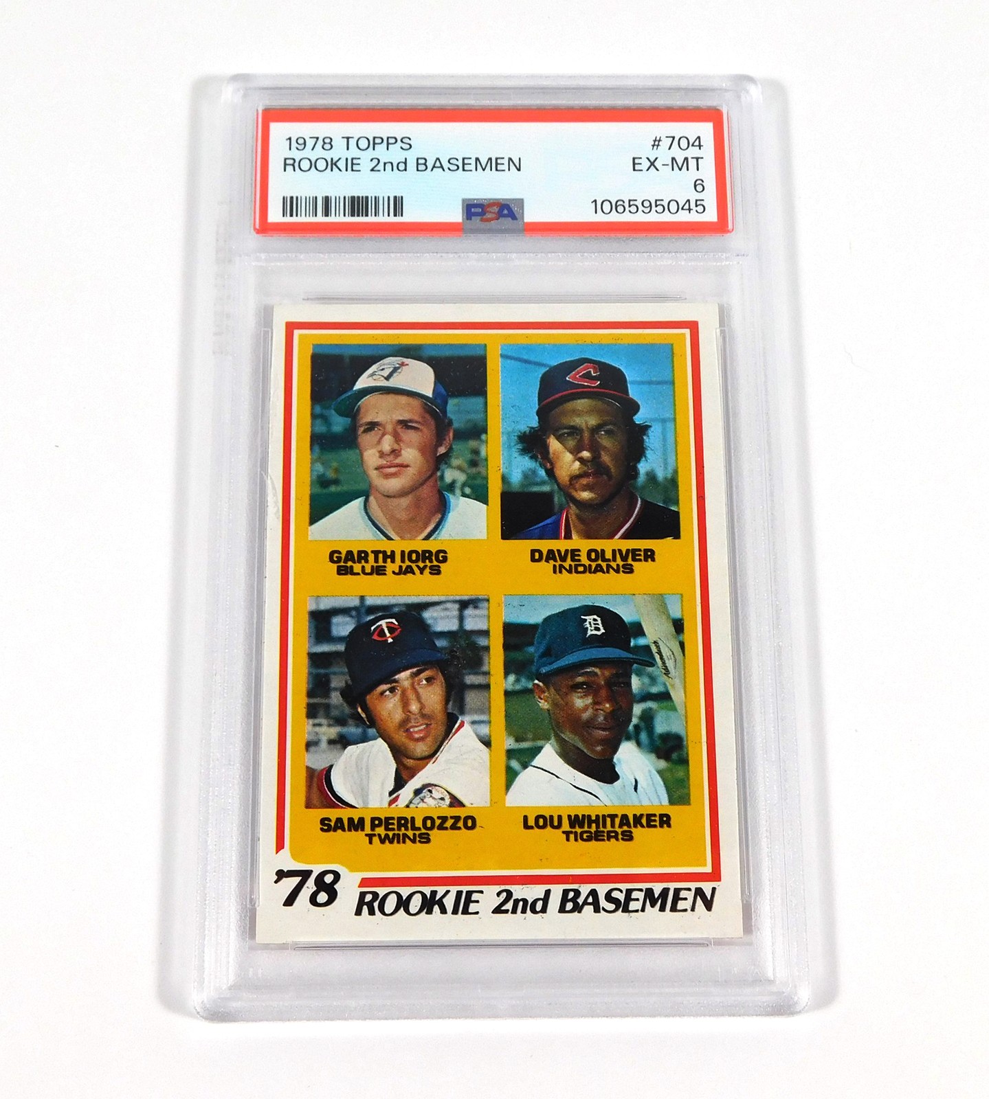 1978 Topps Lou Whitaker Rookie #704 Tigers PSA 6