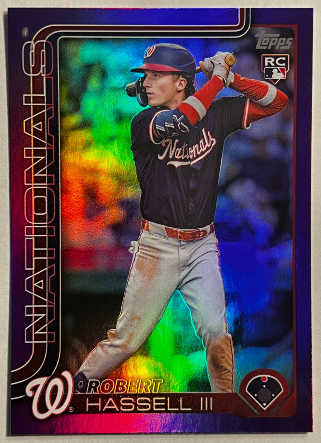 🔥2025 Topps Update Purple Rainbow Foil /250 #US109 Robert Hassell III WAS Nat🔥