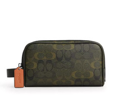 COACH CFF05 SV/GN Small Travel Kit Signature Camo Print Green