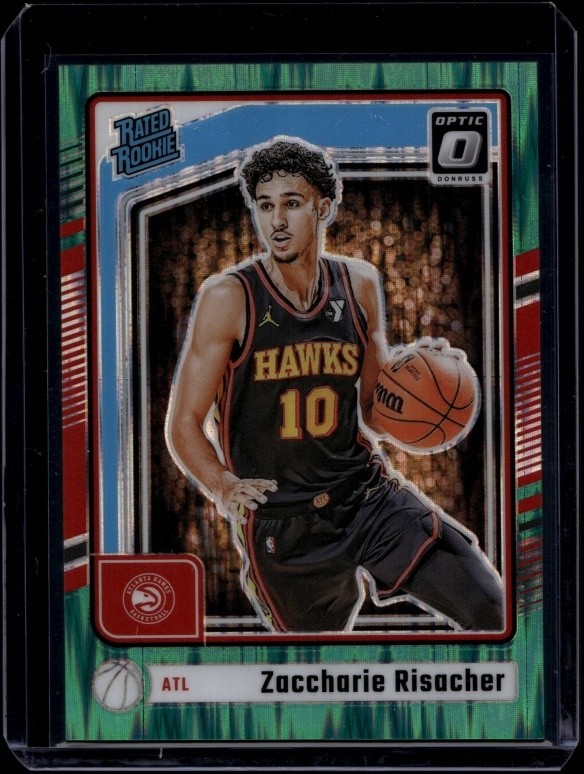 2024-25 Panini Donruss Optic Basketball Zaccharie Risacher #268 Green Shock /149