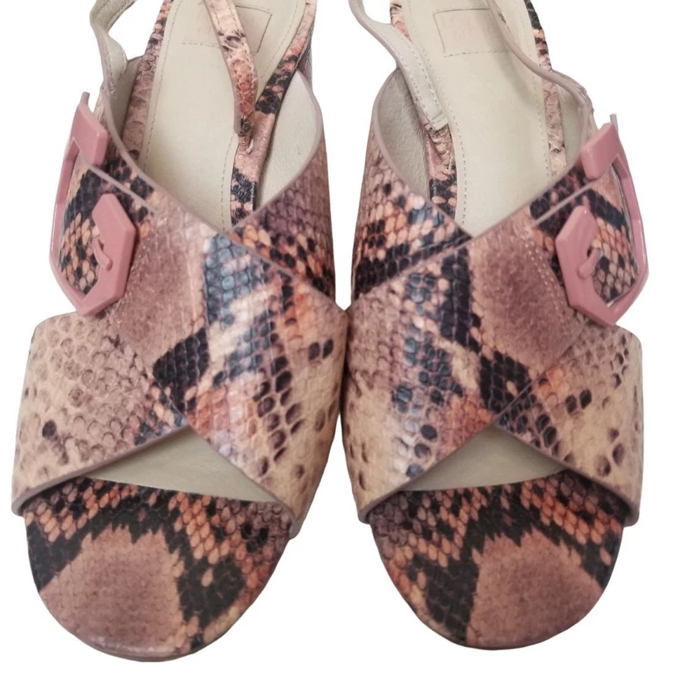 Louise Et Cie Shoes Slingback Sandals Heeled Sandals Leather Sandals 7M Pink - Image 4 of 4