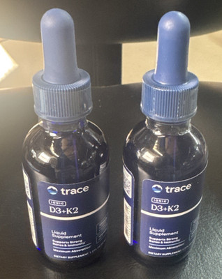 Lot of 2 ~ Trace D3+K2  Liquid Supplement 125mcg -2 Fl Oz ~ 2 Bottles Total !!