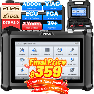 XTOOL D7S V2.0 All System Diagnostic Bi-Directional Scan Tool Key Programmer