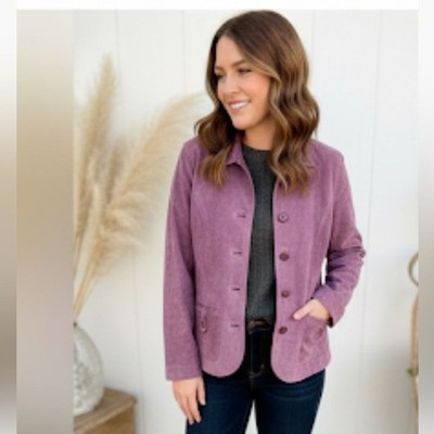 I.E. Relaxed  PL Vintage Y2K iced plum Leather blazer jacket suede boho chic