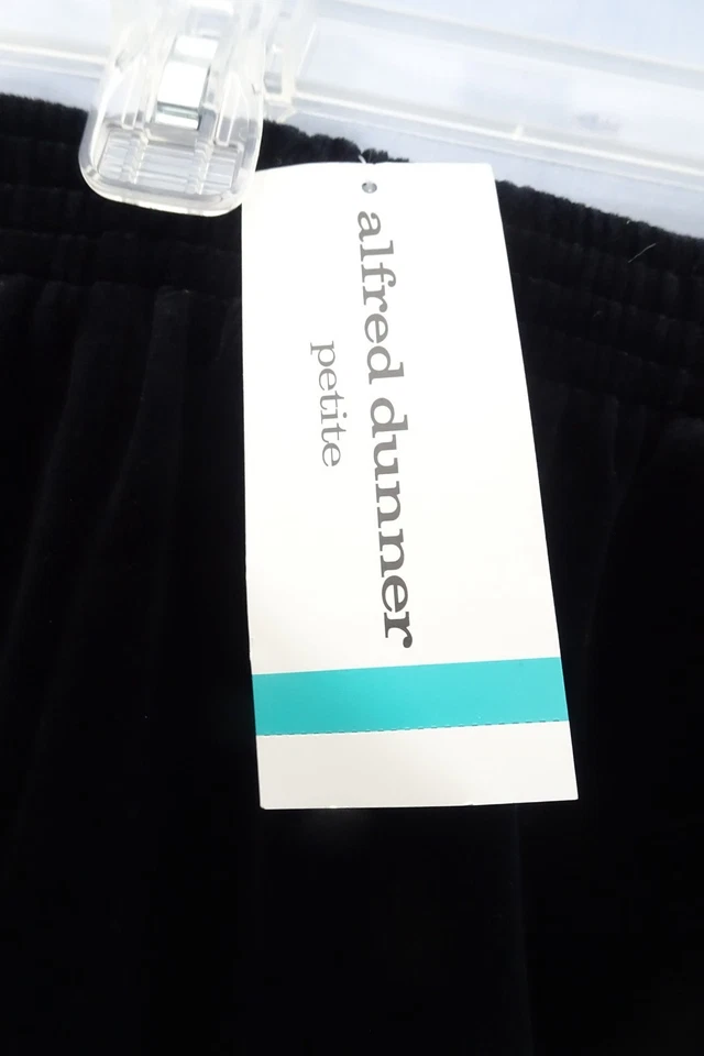 Женские бархатные черные брюки Alfred Dunner размер 16P зона комфорта НОВЫЕ - Изображение 2 из 4