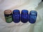 Antique Vicks Vaporub 3.5 inch Cobalt Blue Bottles Set of 4 — photo 1