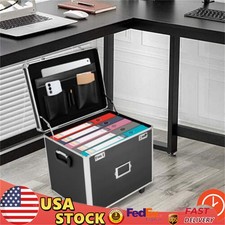 Locking File Chest File Rails Letter/Legal Files Storage Box with Wheels Handle