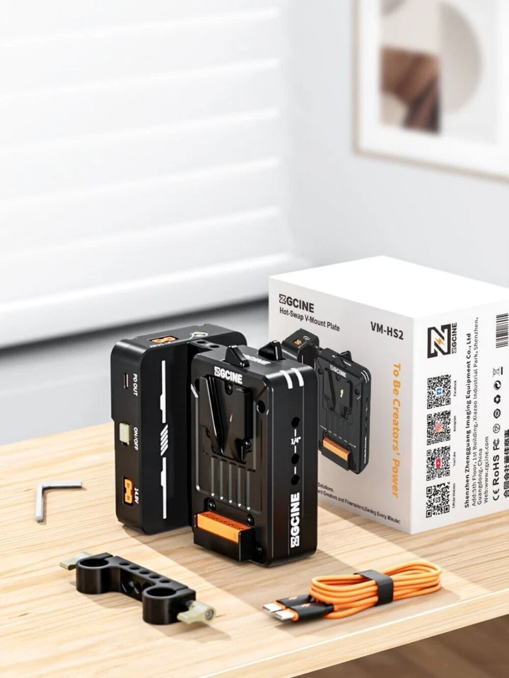 ZGCINE VM-HS2 Hot Swap/Shark Fin Dual Micro V Mount Batterieplatte