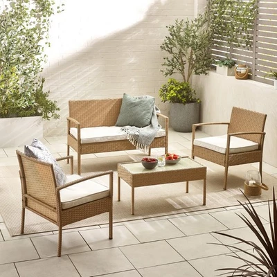 Porto 4 Seat Rattan Sofa Garden Minimalist Compact Al-Fresco - Image 1 of 2