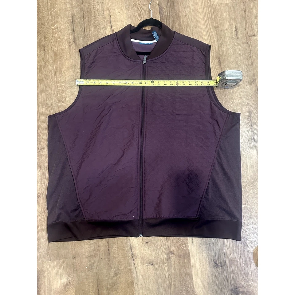 Perry Ellis Men’s Vest 3XLT Sleeveless Quilted Outerwear Plum/Burgundy - Image 3 of 4