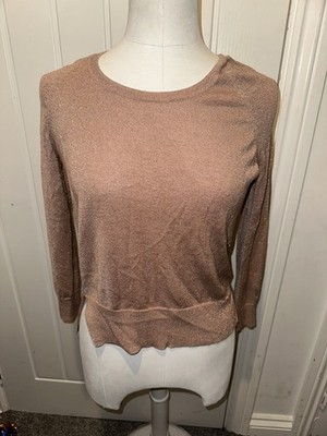 WHISTLES Altrosa Schimmer Feinstrick Pullover Gr. XS Extra Small 3/4 Arm