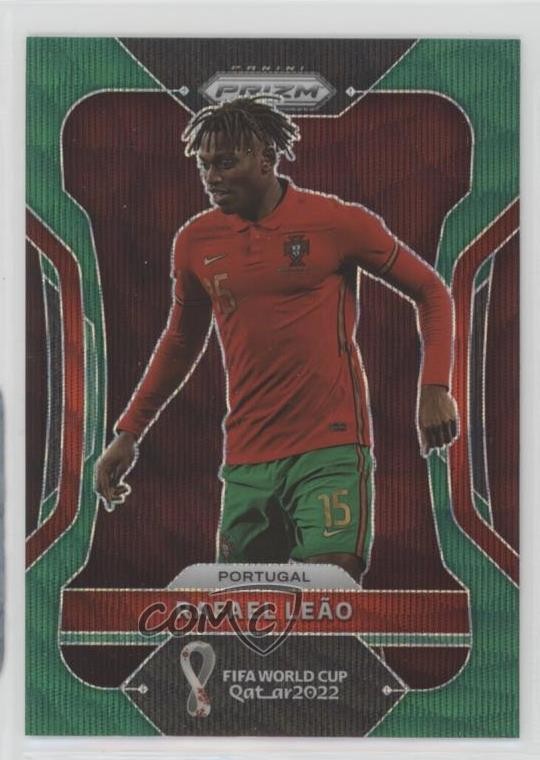 2022 Panini Prizm World Cup Qatar Green Wave Prizm Rafael Leao #181 2u3