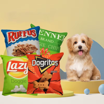 Funny Crisps Dog Toys Interaction Chew Molars Plush Dog Toys Bite