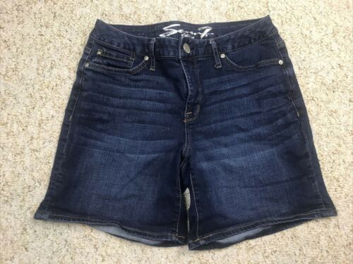 SEVEN 7 Women's Denim Stretch Dark Blue Shorts Size 6 (waist 31")