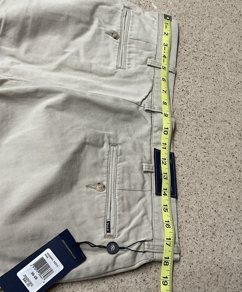 Ralph Lauren Polo NWT Mens Khaki Dress Pants 36x29 Cotton Flat Classic