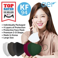 AER KF94 Face Protective Safety Mask Made in Korea Adult Large Size 4 Layers