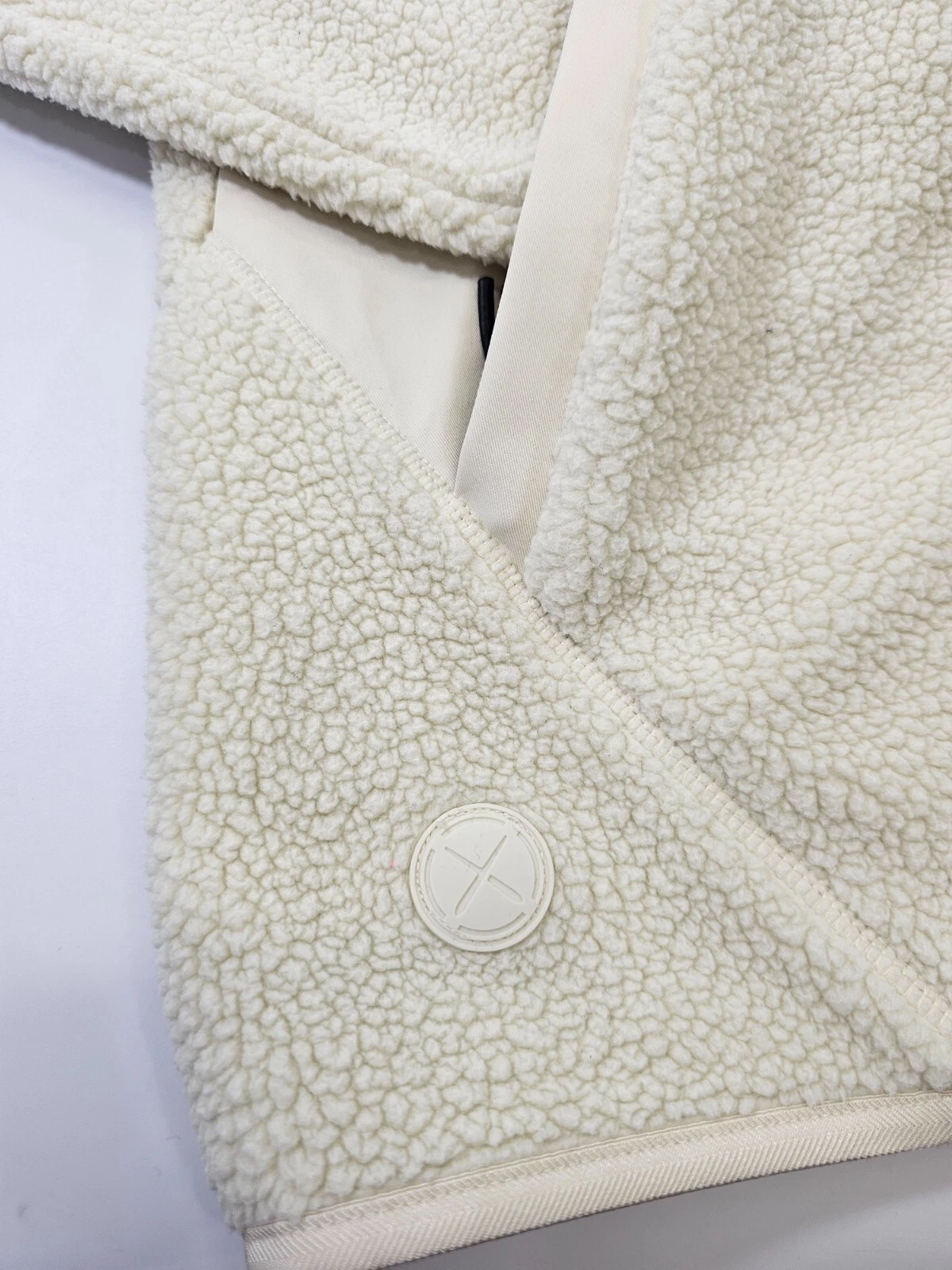 OFF WHITE GC CUTS Giacca Sherpa Uomo XXL Polartec Full Zip Tasca Felpa Off White