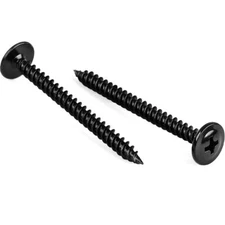 #10 x 1-1/2" Wood Screws Phillips Truss Head Fast Self Tapping Screws Black F...