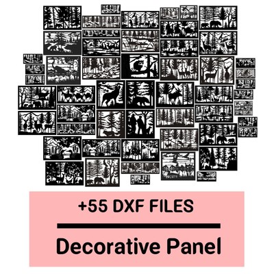+55 Panels, Wall Panels, Room Decor, DXF Laser, CNC, Plasma, Decorative panel