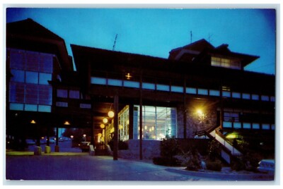 c1960 Tan-Tar-A Resort Trade Winds Building Lobby Osage Beach Missouri Postcard