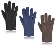 MENS CLASSIC DRIVING GLOVES SOFT GENUINE REAL LAMBSKIN LEATHER DARK BROWN