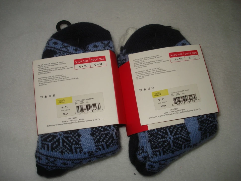 Women's 2-Pairs Plush Lined Cabin Socks Size 9-11 - Image 3 of 3