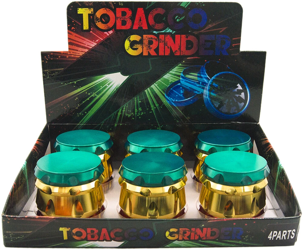 12 PACK 2.2" 4 Layer Drum Tobacco Herb Spice Crusher Hand Muller Grinder Rasta
