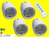 Mini-Funksteckdosen 4-Er-Set+Handsender 2300W Power-Zwischenstecker IT-3/ITLS-16