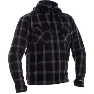 Richa Lumber Hoodie Motorcycle Checked Shirt Armoured Mens Black
