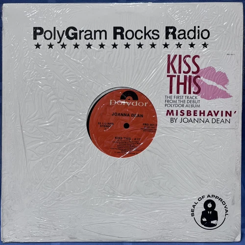 Joanna Dean “Kiss This” PROMO SEALED 1988 Vinyl 12” Single, Hype Sticker