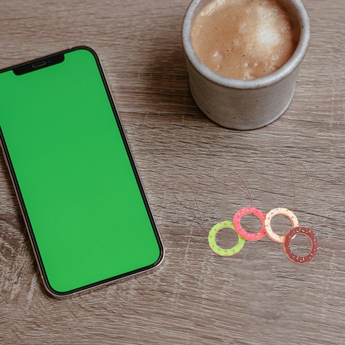 4 Pcs Donut -Ringe Damen Mann Silikon-Donut-Telefon-Lanyards Key - 第 9/12 張圖片