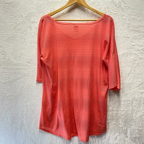 O'Neill Swim Cover Up Womens Medium Large Coral Pink Mesh Beach Resort Vacation - Picture 5 of 10