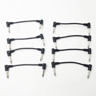 Fits Guitar Instrument Use, 8 Pack 6'' 1/4'' Black Audio Patch Cables