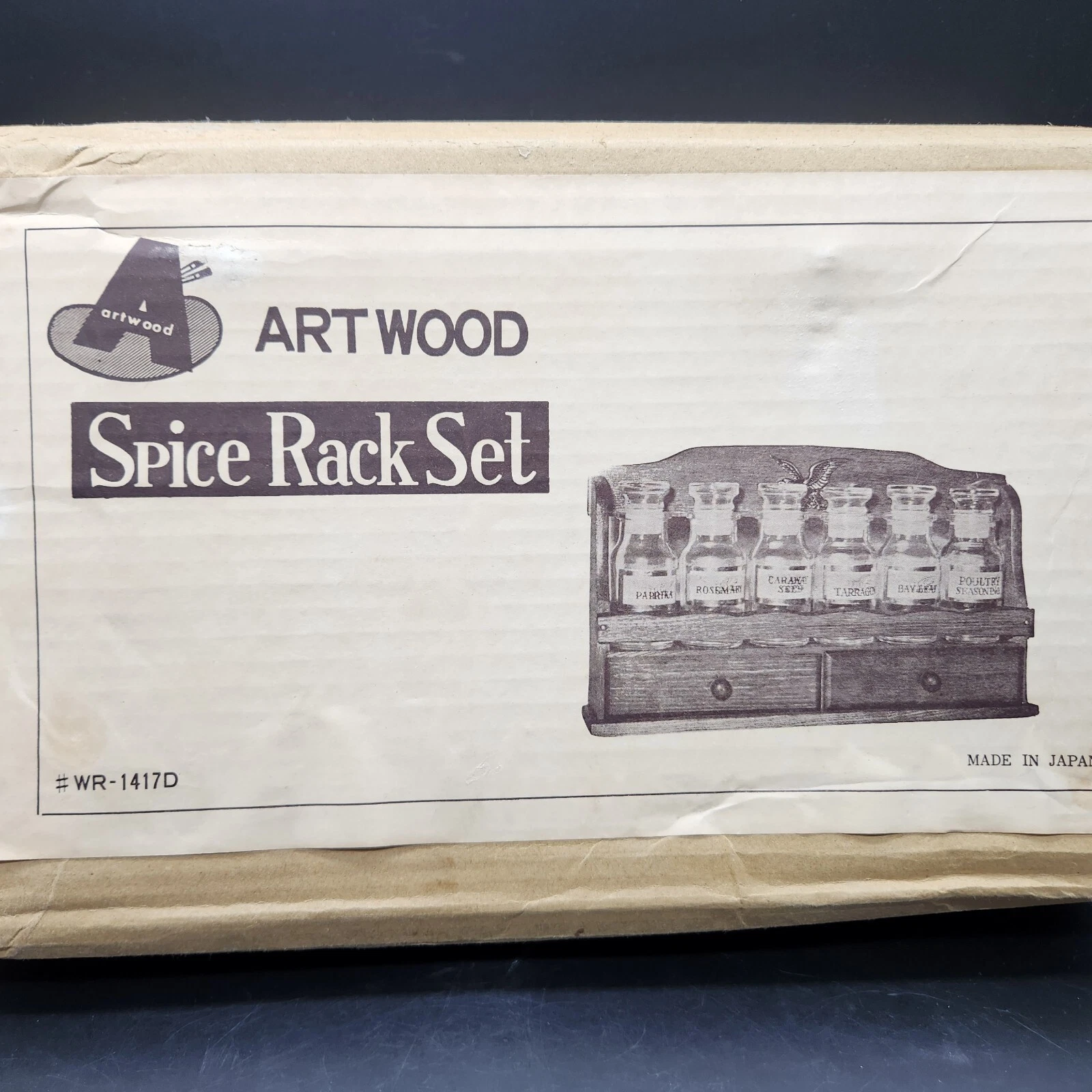 Artwood Spice Rack Set Japan MCM Vintage 1970s New In Box
